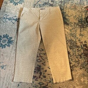 Tommy Hilfiger Parker Cream Crop Patterned Pants size 8 new w/ tag